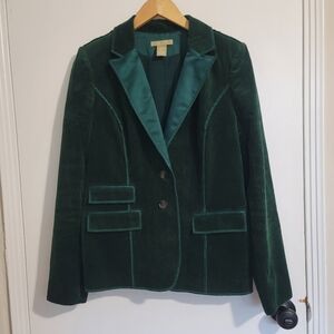 Joan Vass Forest Green Corduroy Blazer